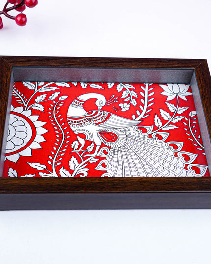 Wooden Tray with Peacock Digital Print - WL5890