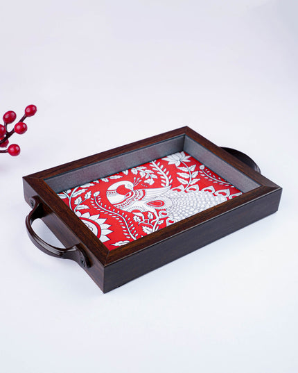 Wooden Tray with Peacock Digital Print - WL5890