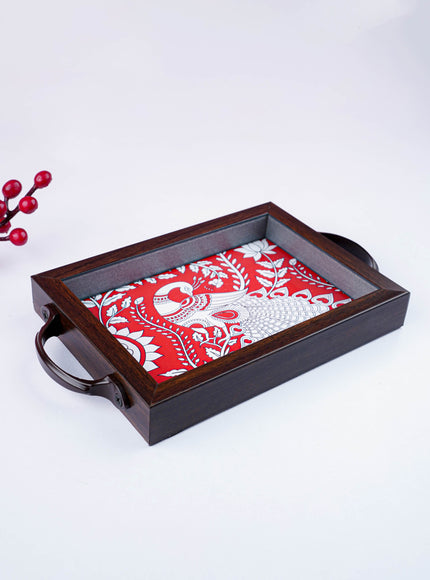 Wooden Tray with Peacock Digital Print - WL5890
