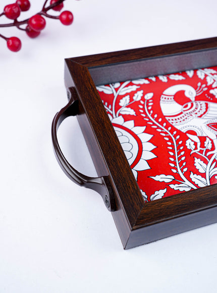 Wooden Tray with Peacock Digital Print - WL5890