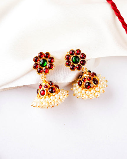 Kemp Necklace with Earrings - Red - WL5922-1