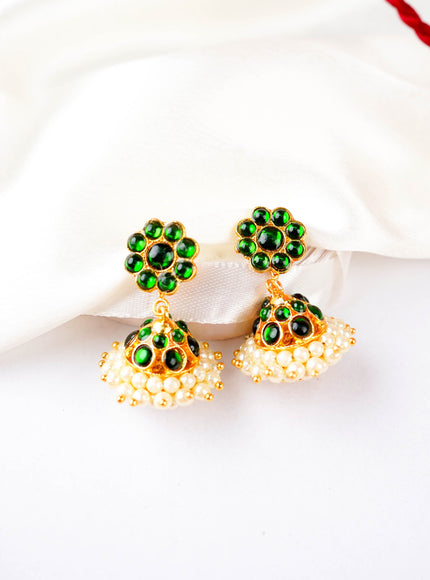 Kemp Necklace with Earrings - Green - WL5922-2