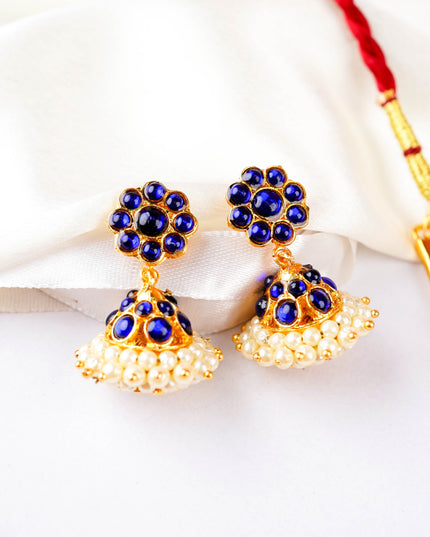 Kemp Necklace with Earrings - Blue - WL5922-3