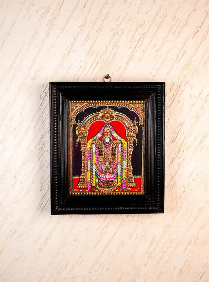 Tanjore Painting - Tirupati Balaji - Flat (Gold Foil) - 12x10 inch - WL5949