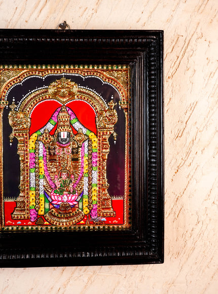 Tanjore Painting - Tirupati Balaji - Flat (Gold Foil) - 12x10 inch - WL5949
