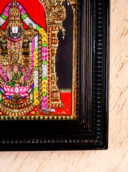 Tanjore Painting - Tirupati Balaji - Flat (Gold Foil) - 12x10 inch - WL5949