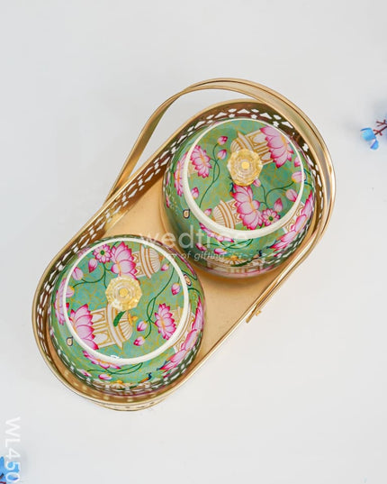 Basket with Metal Jars - WL4502