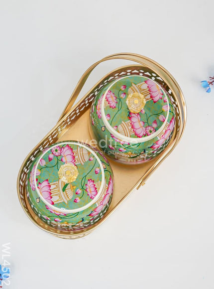 Basket with Metal Jars - WL4502