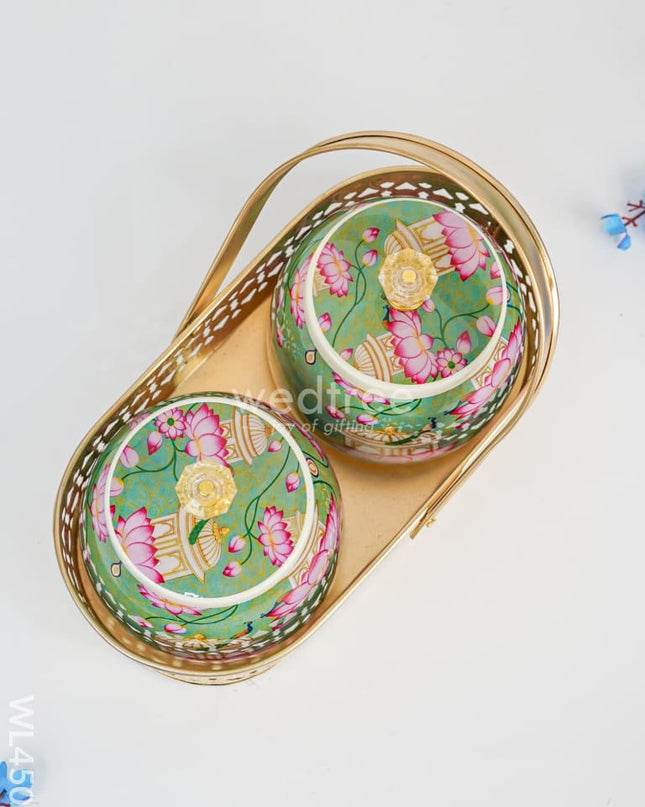 Basket with Metal Jars - WL4502