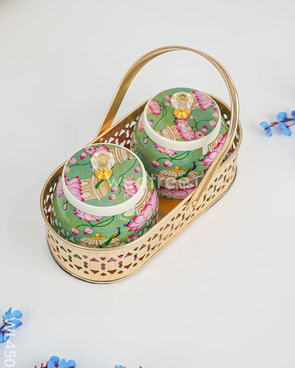 Basket with Metal Jars - WL4502