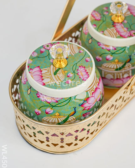 Basket with Metal Jars - WL4502