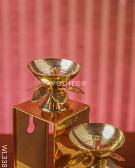 Brass 3 Step Diya Stand Wall Hanging - WL3385