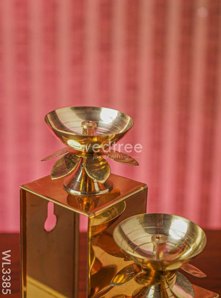 Brass 3 Step Diya Stand Wall Hanging - WL3385