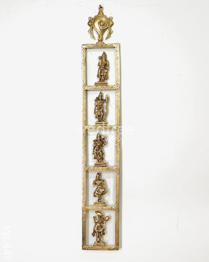 Brass Dasavatharam Vertical Frame with Shank Chakra - Set of 2 - WL4492
