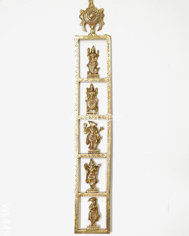 Brass Dasavatharam Vertical Frame with Shank Chakra - Set of 2 - WL4492