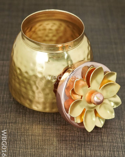 Brass Dry Fruit Container with Copper Lid - WBG0165
