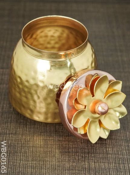 Brass Dry Fruit Container with Copper Lid - WBG0165