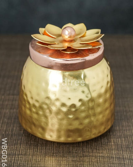 Brass Dry Fruit Container with Copper Lid - WBG0165