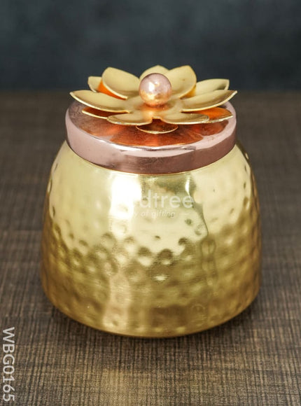 Brass Dry Fruit Container with Copper Lid - WBG0165