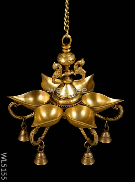 Brass Hanging Annapakshi Diya - 32 inch - WL5155