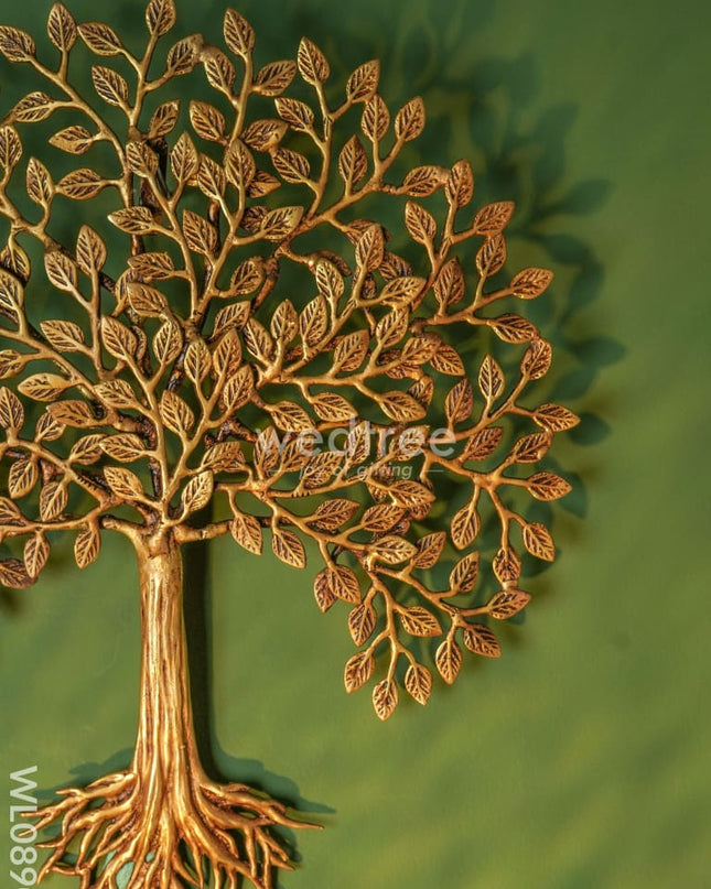 Brass Kalpavriksha Wall Hanging Tree with Roots - WL0890