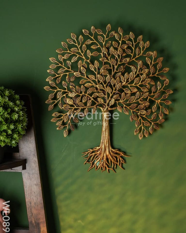 Brass Kalpavriksha Wall Hanging Tree with Roots - WL0890