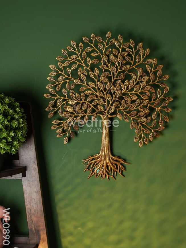 Brass Kalpavriksha Wall Hanging Tree with Roots - WL0890