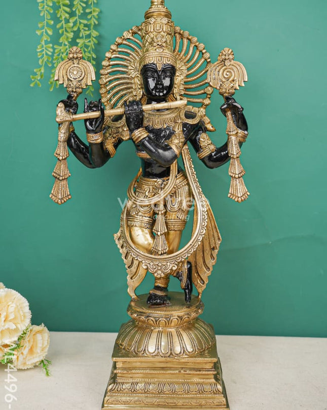 Brass Krishna with Shank Chakra - WL4496