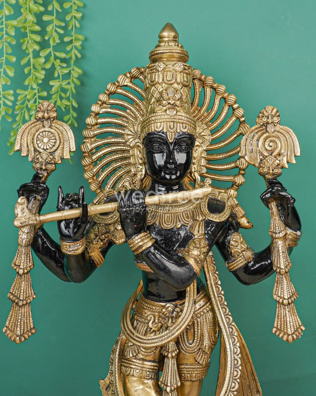 Brass Krishna with Shank Chakra - WL4496