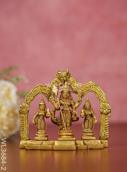 Brass Murugan Valli Deivanai in Frame - WL3684-2