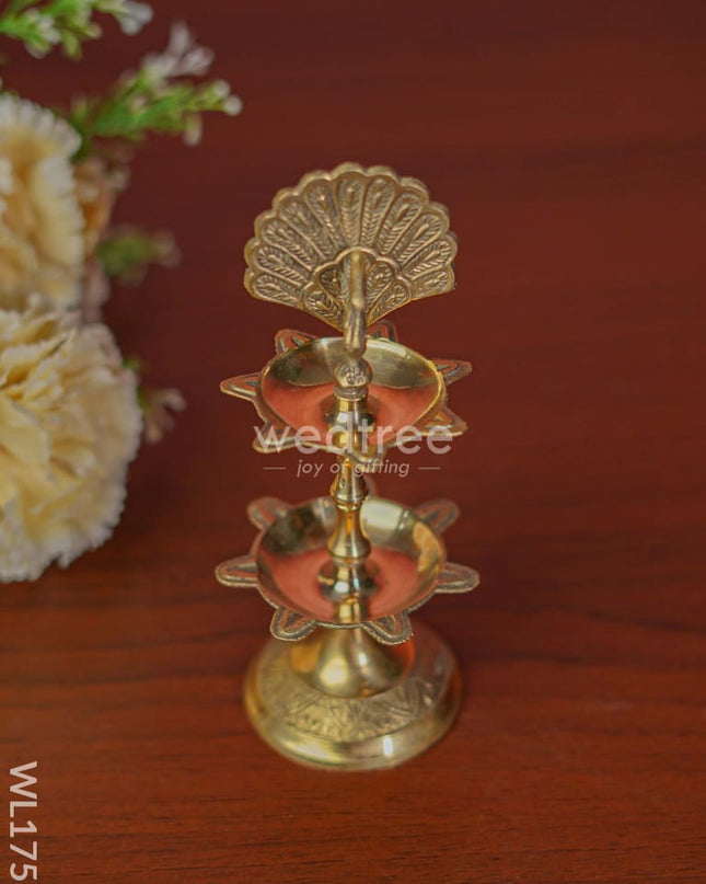 Brass Peacock Two Step Diya - WL1753