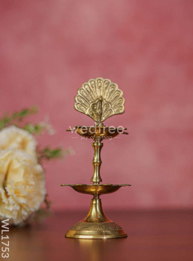 Brass Peacock Two Step Diya - WL1753