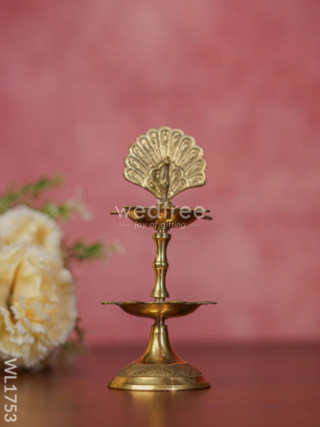 Brass Peacock Two Step Diya - WL1753