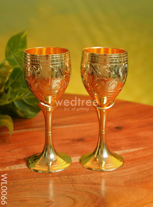 Brass Wine Glass Set - WL0066
