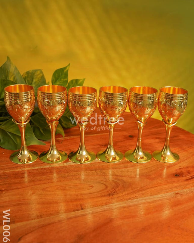 Brass Wine Glass Set - WL0066