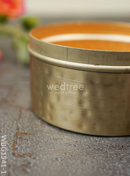 Copper Dry Fruit Box with Floral lid - WBG1541-1
