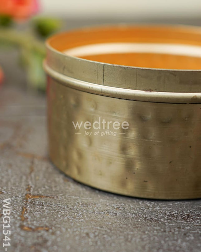 Copper Dry Fruit Box with Floral lid - WBG1541-1