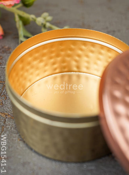 Copper Dry Fruit Box with Floral lid - WBG1541-1
