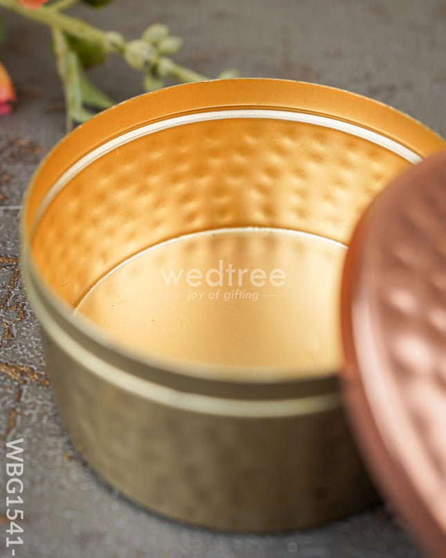 Copper Dry Fruit Box with Floral lid - WBG1541-1
