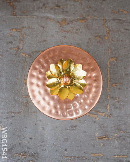 Copper Dry Fruit Box with Floral lid - WBG1541-1