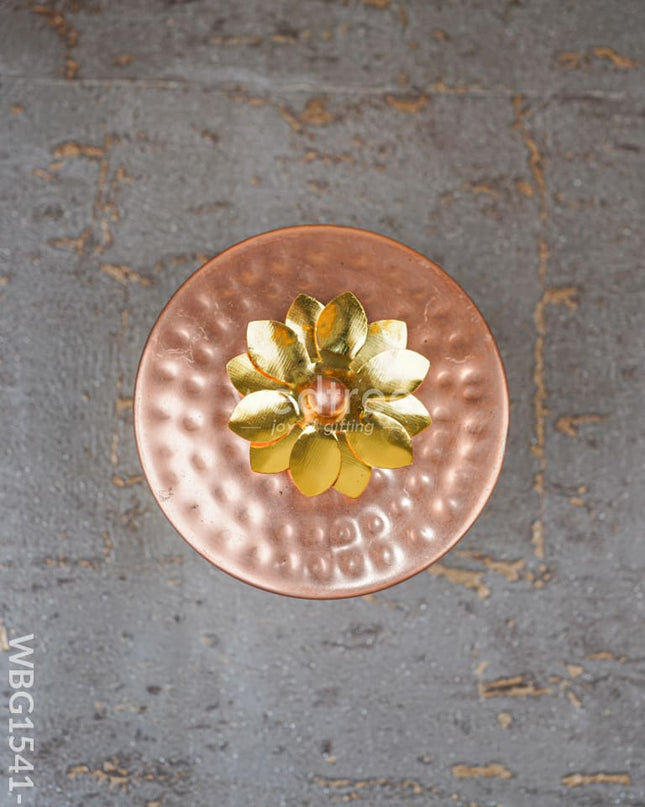 Copper Dry Fruit Box with Floral lid - WBG1541-1