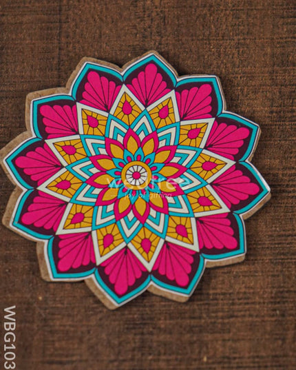 Decorative Diya Coaster - Set of 2 - WBG1035