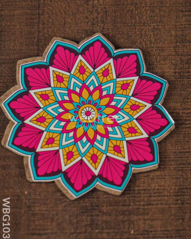 Decorative Diya Coaster - Set of 2 - WBG1035