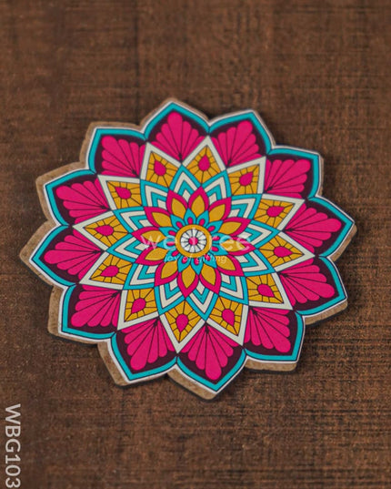 Decorative Diya Coaster - Set of 2 - WBG1035