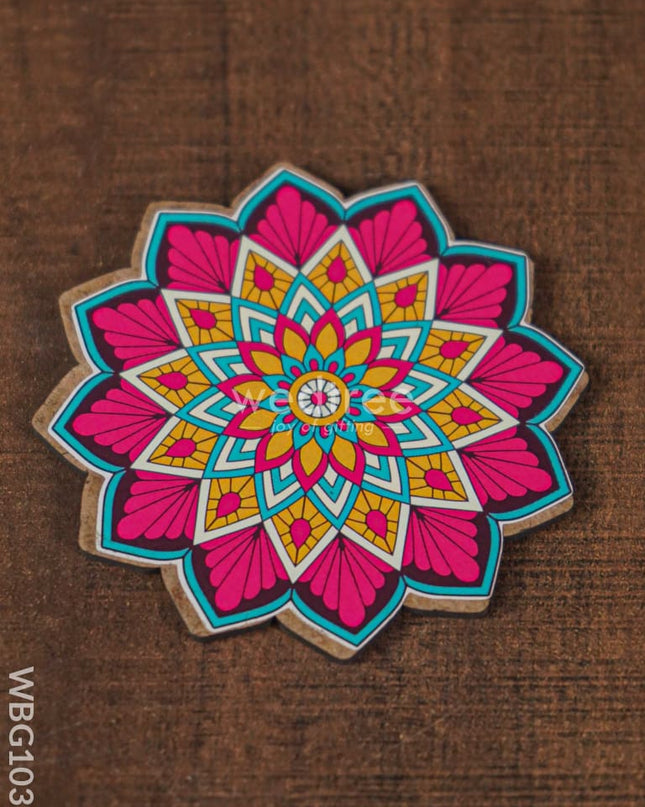 Decorative Diya Coaster - Set of 2 - WBG1035