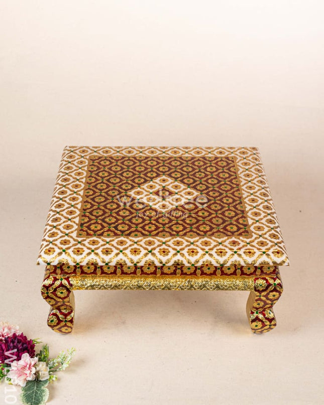 Decorative Meenakari Bajot - 16 x 16 inch - Red - WL5105