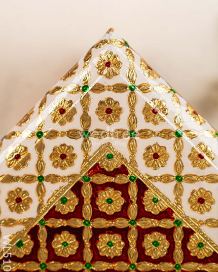 Decorative Meenakari Bajot - 16 x 16 inch - Red - WL5105