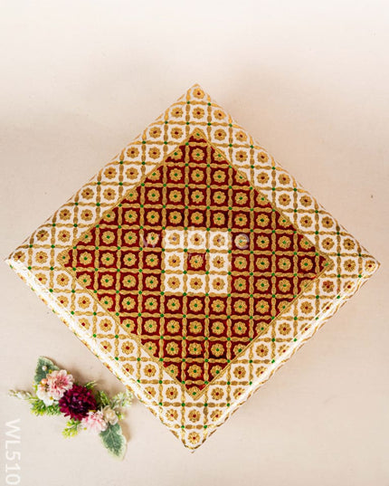 Decorative Meenakari Bajot - 16 x 16 inch - Red - WL5105