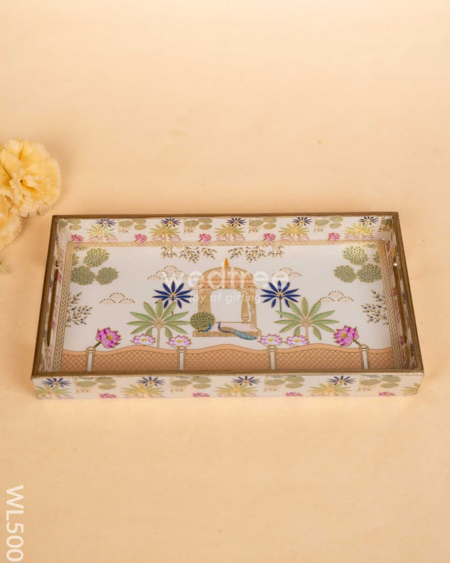 Digital Printed Peacock Theme Tray - 13 x 7 inch - WL5009