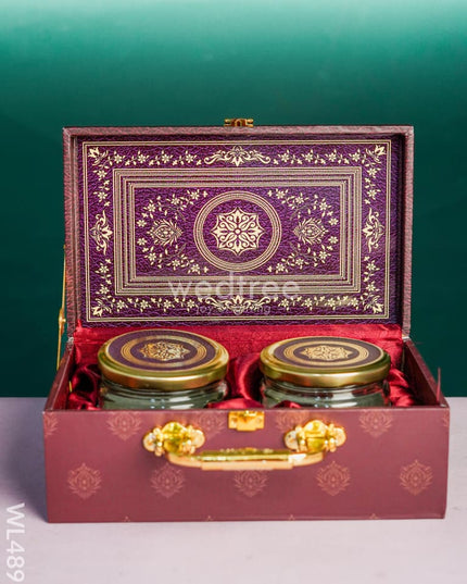 Floral 2 Jar Dry Fruit Box - WL4896